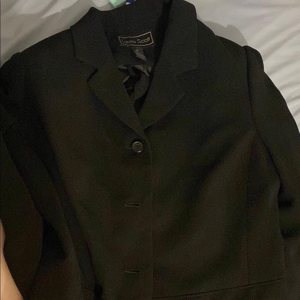Laura Scott Black Blazer Classic Suit Jacket